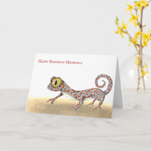 Carte Anniversaire simple de Gecko Reptile