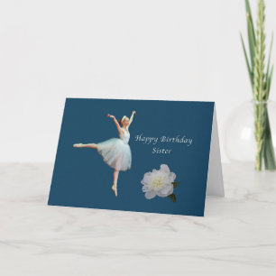 Carte Anniversaire, Soeur, Ballerina, Peine Blanche
