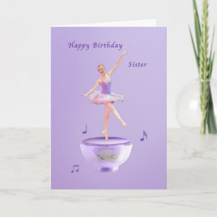 Carte Anniversaire, Soeur, Boîte à musique Ballerina