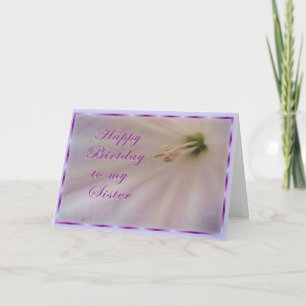 Carte Anniversaire soeur/Fleur et ruban