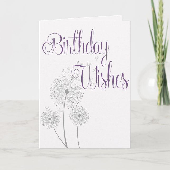 Carte Anniversaire Souhaits Dandelion (Devant)