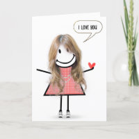 Anniversaire Stick Figure Girl avec bulle vocale
