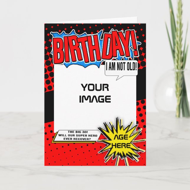 Carte Anniversaire - Superhero Comic Spots (Devant)
