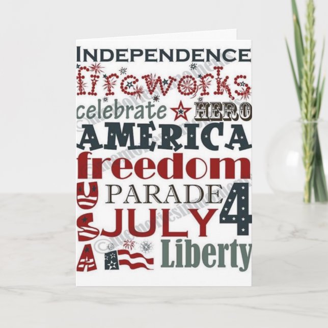 Carte **ANNIVERSAIRE** SUR **4 juillet** E N J O Y!!! (Devant)