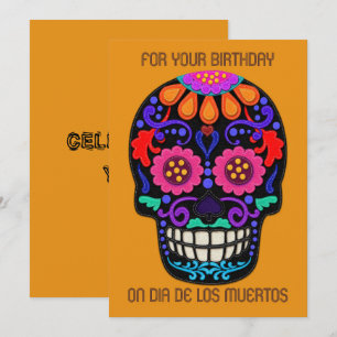 Carte Anniversaire sur Dia de los Muertos Sent Look Sket