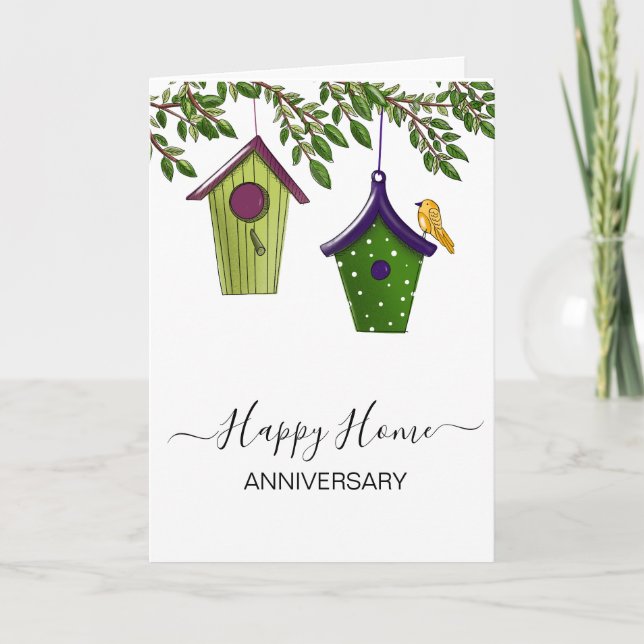 Carte Anniversaire sur votre nouvelle maison agent immob (Devant)