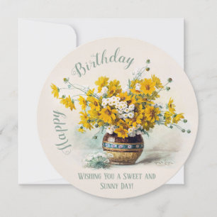 Carte Anniversaire Sweet Sunny Paul de Longpre fleurs