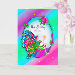 Carte Anniversaire Sweetie Magique Papillon coloré Fée