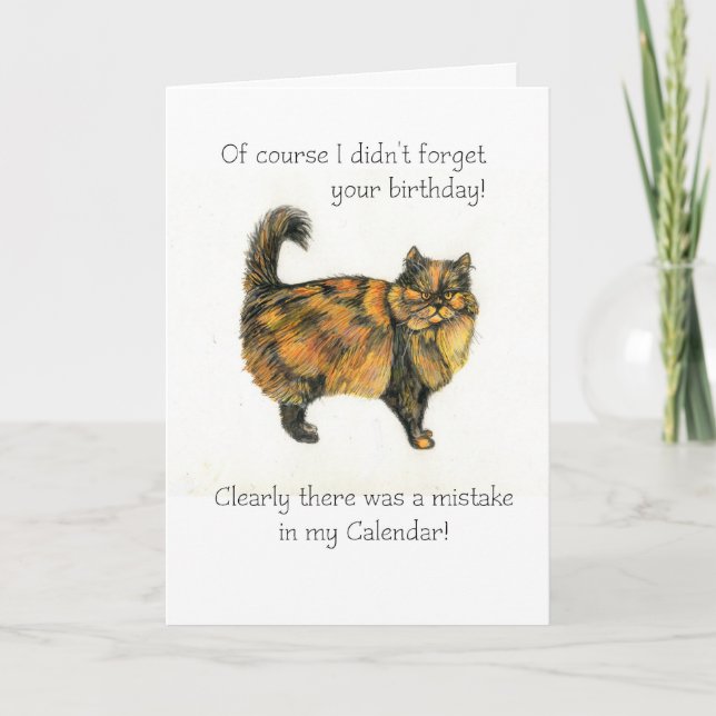 Carte Anniversaire - Tabby Cat Brown (Devant)