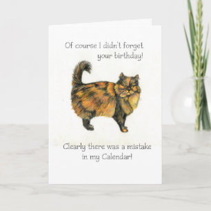 Carte Anniversaire - Tabby Cat Brown