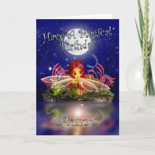 Carte Anniversaire Tante - Petite Fée Mignonne - W (Devant)