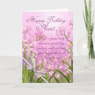 Carte Anniversaire Tante - Rose Feminine Florale A