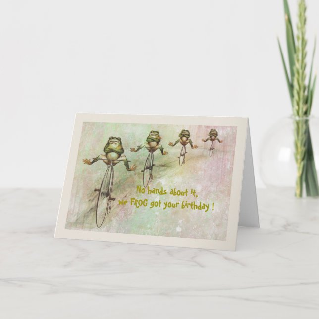 Carte Anniversaire tardif de grenouille (Devant)