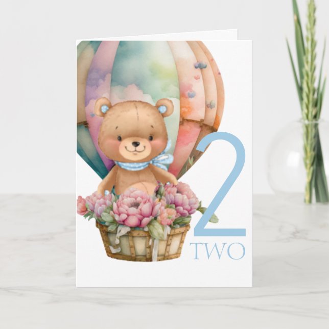 Carte Anniversaire Teddy Bear Balloon 2ND (Devant)