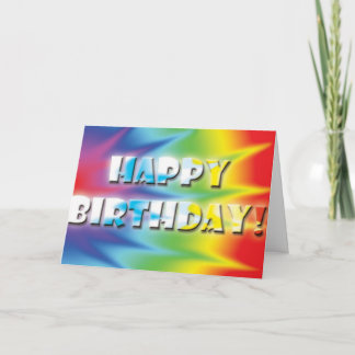 Carte anniversaire Tiedye