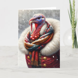 Carte Anniversaire Tom Turquie portant un manteau d'hive