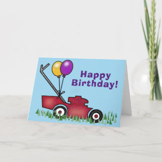 Carte Anniversaire tondeuse à gazon