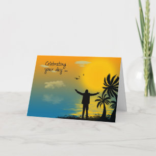 Carte Anniversaire tropical de Silhouette