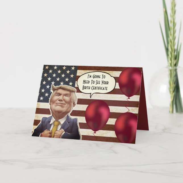 Carte Anniversaire Trump personnalisé (Devant)
