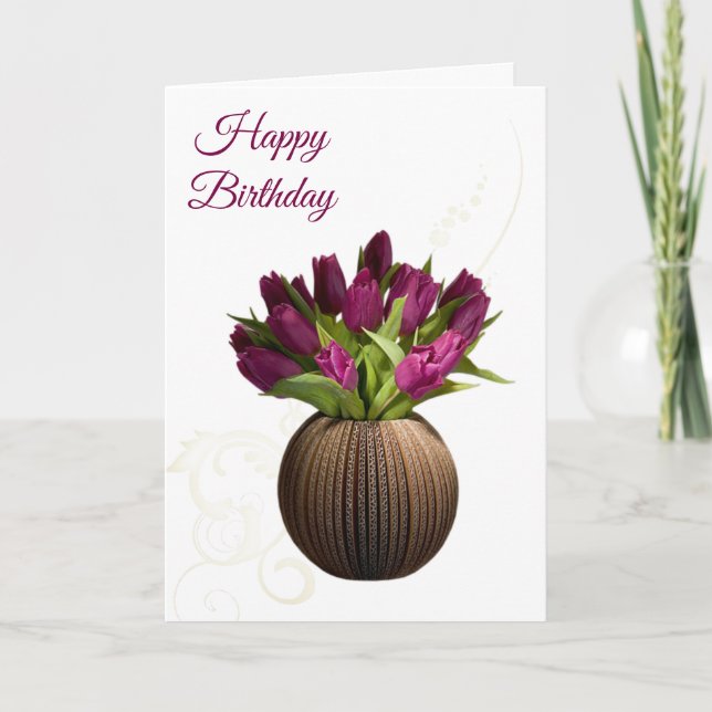 Carte Anniversaire -Tulipes (Devant)