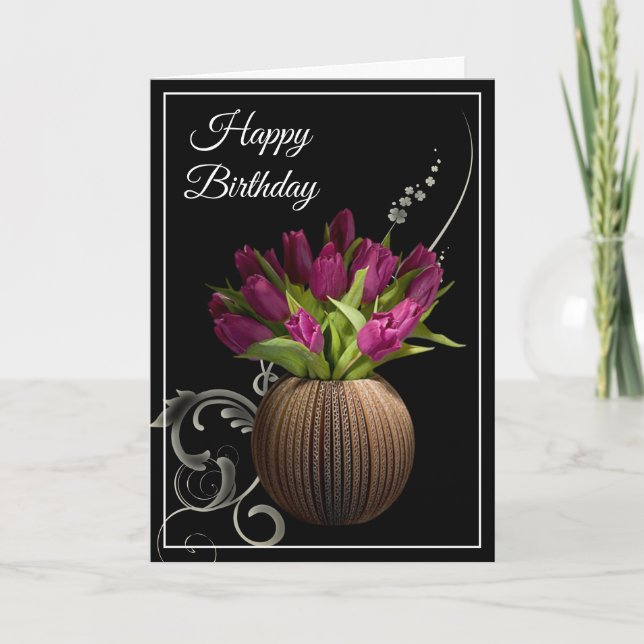 Carte Anniversaire -Tulipes (Devant)