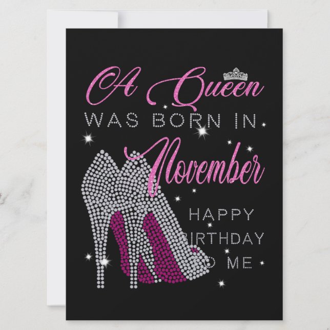 Carte Anniversaire | Une Reine Est Née En Novembre (Devant)