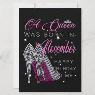 Carte Anniversaire   Une Reine Est Née En Novembre