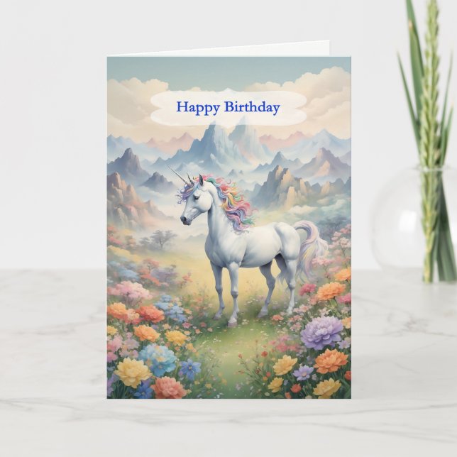 Carte Anniversaire Unicorn (Devant)