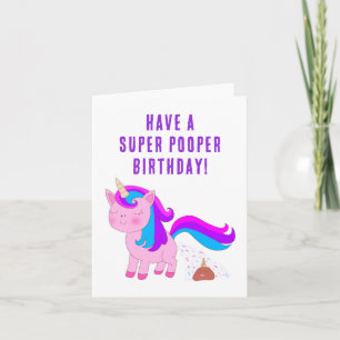 Carte Anniversaire Unicorn - Super Pooper