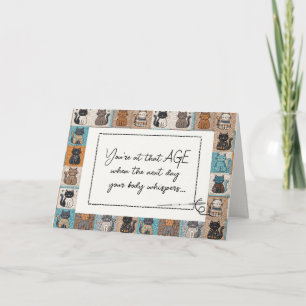 Carte Anniversaire Vieillir Humour Cat Quilt