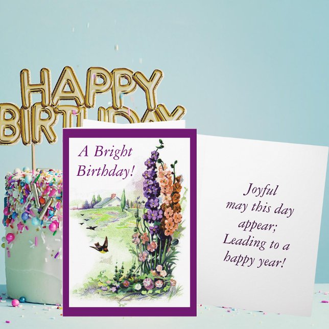 Carte Anniversaire vintage (Vintage Bright Birthday Card)