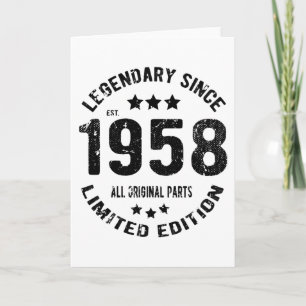 Carte Anniversaire Vintage 1958