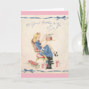 Carte Anniversaire vintage à une soeur,