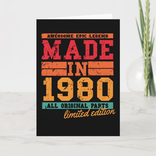 Carte Anniversaire Vintage de 1980 (Devant)