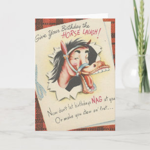 Carte Anniversaire vintage du "Cheval"
