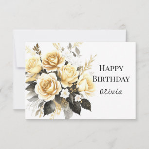 Carte Anniversaire virtuel en or et noir