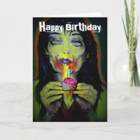 Carte Anniversaire 'Zombie Girl'