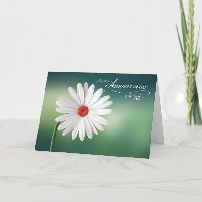 Carte Anniversario Wedding White Daisies (Devant)