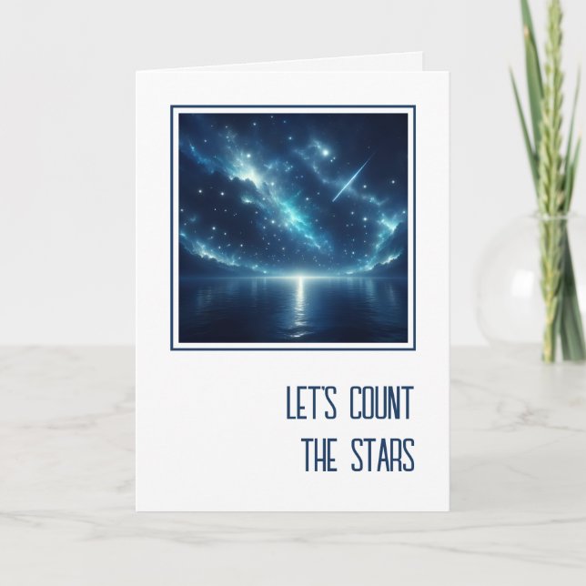 Carte Anniversary Shooting Star Over Water (Devant)