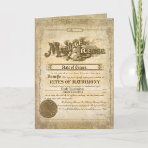Carte Anniversary vintage marriage certificate
