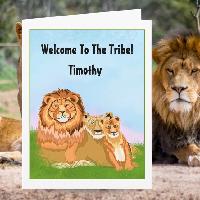 Carte Annonce d'adoption Bienvenue dans la tribu Lions (Créateur téléchargé)