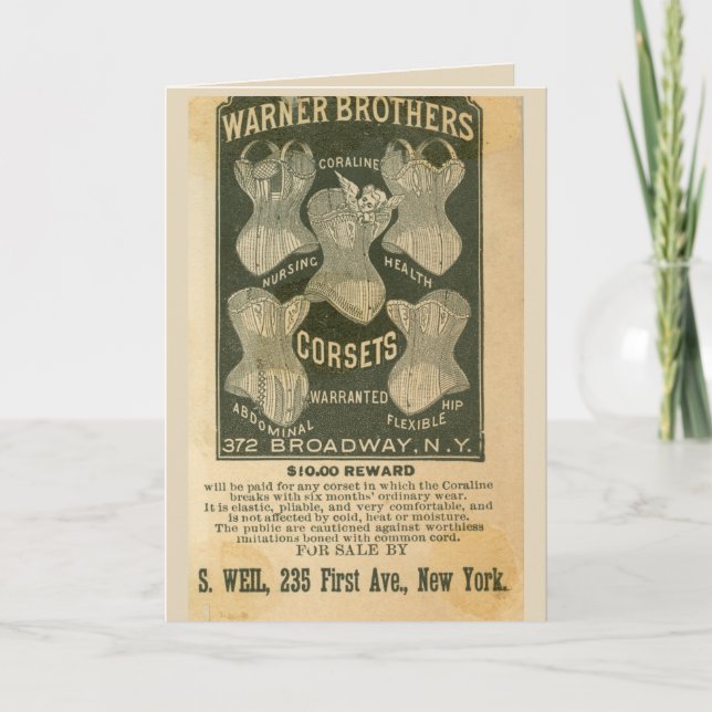 Carte Annonce de corset victorien (Devant)