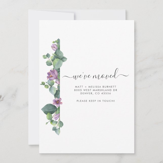 Carte Annonce de déménagement Eucalyptus (Devant)