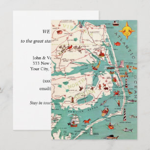Carte Annonce de déménagement sur la côte de Caroline du