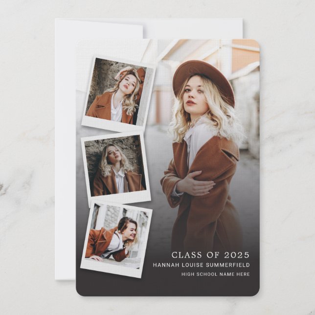 Carte Annonce de diplômés 2026 multi-photos (Devant)