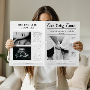 Carte Annonce de grossesse photo de journal rétro