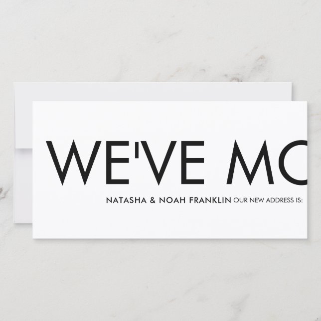 Carte Annonce de Nouvel Adresse de Fun We've Moved (Devant)