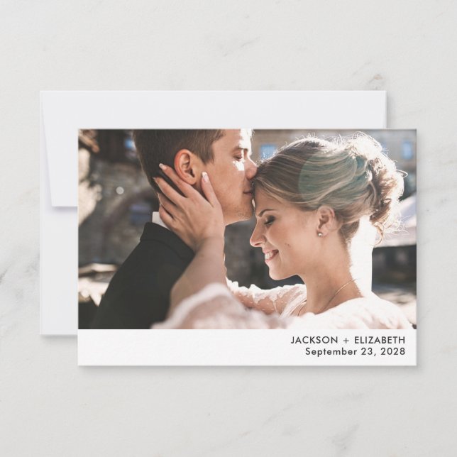 Carte Annonce de photo de mariage moderne et en fuite ap (Devant)