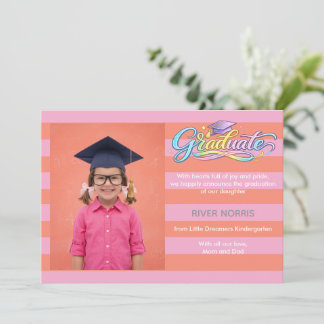 Carte Annonce de remise de diplôme adorable 