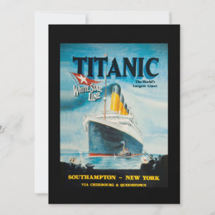 Carte Annonce voyage Titanic RMS